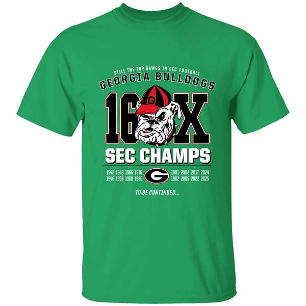 Georgia Bulldogs 16x Sec Football Champions Shirt - Image 2