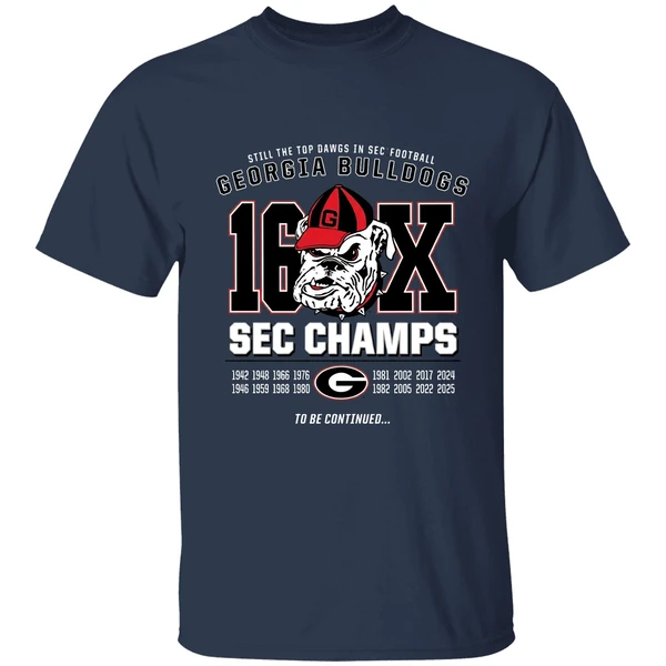 Georgia Bulldogs 16x Sec Football Champions Shirt - Image 5