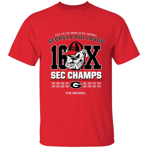 Georgia Bulldogs 16x Sec Football Champions Shirt - Image 7