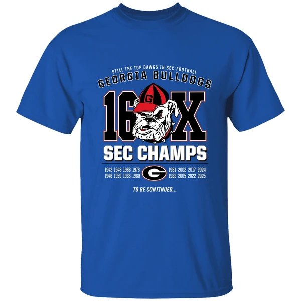 Georgia Bulldogs 16x Sec Football Champions Shirt - Image 8