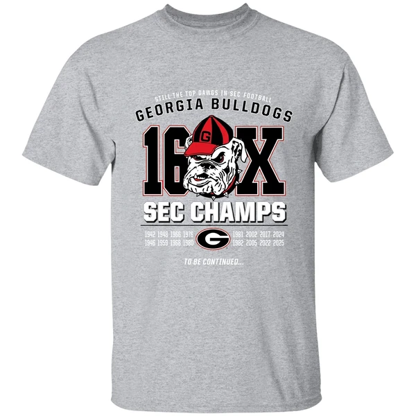 Georgia Bulldogs 16x Sec Football Champions Shirt - Image 9