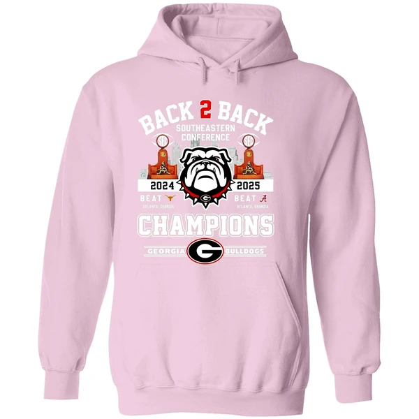 Georgia Bulldogs Back 2 Back 2025 Sec Football Champions City Skyline Hoodie - Image 5