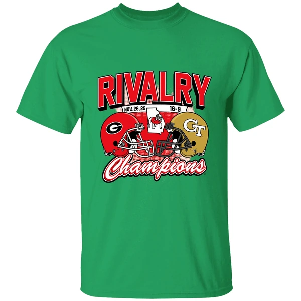Georgia Bulldogs Georgia Tech Yellow Jackets Rivalry Winner 2025 Champions Shirt - Image 2