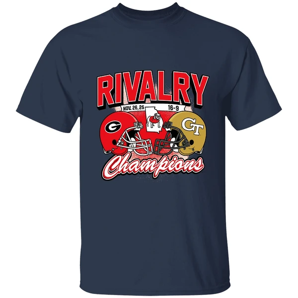 Georgia Bulldogs Georgia Tech Yellow Jackets Rivalry Winner 2025 Champions Shirt - Image 5