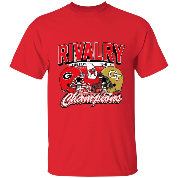 Georgia Bulldogs Georgia Tech Yellow Jackets Rivalry Winner 2025 Champions Shirt - Image 7