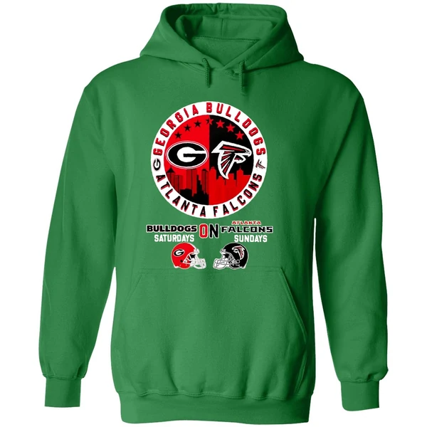 Georgia Bulldogs On Saturday Atlanta Falcons On Sunday Hoodie - Image 2