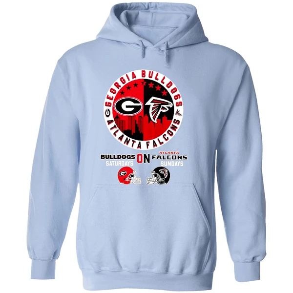 Georgia Bulldogs On Saturday Atlanta Falcons On Sunday Hoodie - Image 4