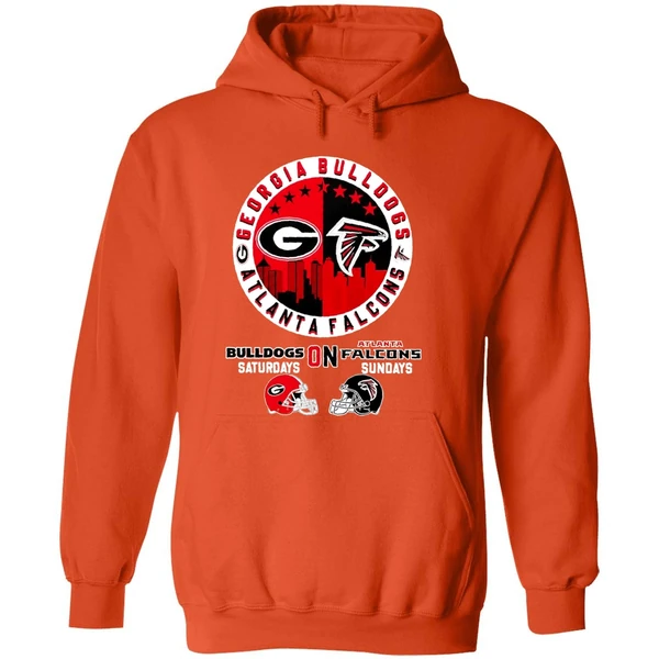 Georgia Bulldogs On Saturday Atlanta Falcons On Sunday Hoodie - Image 6