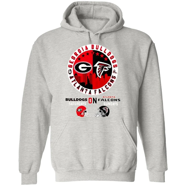Georgia Bulldogs On Saturday Atlanta Falcons On Sunday Hoodie - Image 9