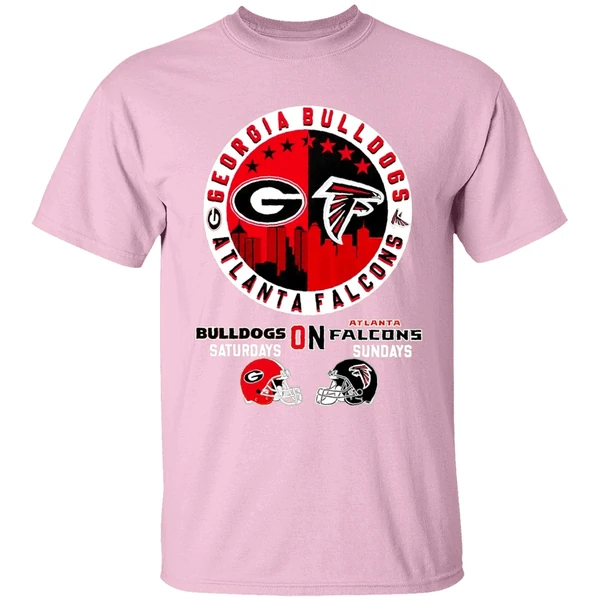 Georgia Bulldogs On Saturday Atlanta Falcons On Sunday Shirt - Image 2
