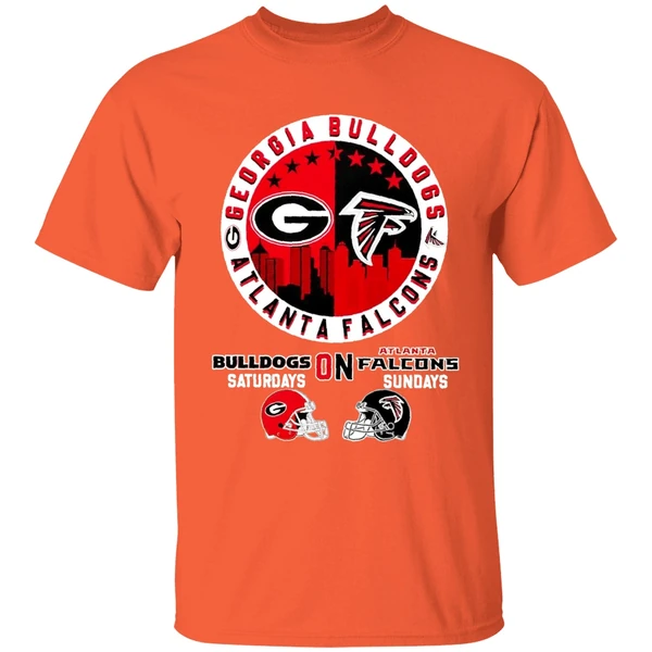 Georgia Bulldogs On Saturday Atlanta Falcons On Sunday Shirt - Image 3