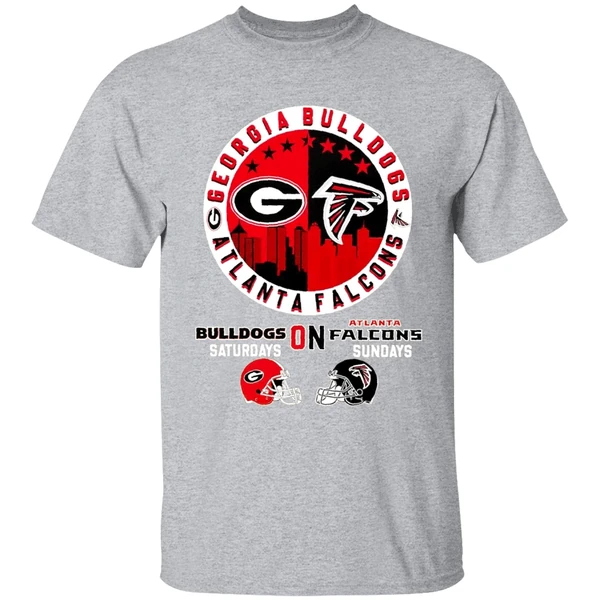 Georgia Bulldogs On Saturday Atlanta Falcons On Sunday Shirt - Image 6