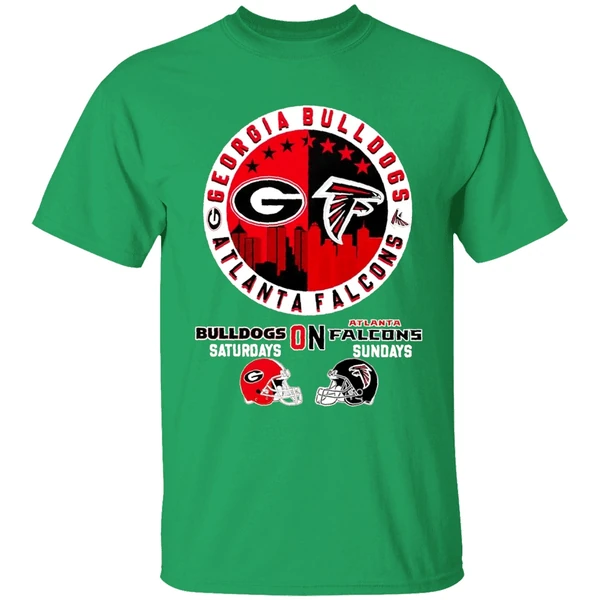 Georgia Bulldogs On Saturday Atlanta Falcons On Sunday Shirt - Image 8