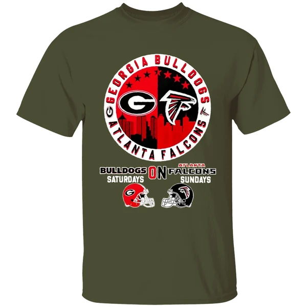 Georgia Bulldogs On Saturday Atlanta Falcons On Sunday Shirt - Image 9
