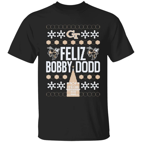 Georgia Tech Feliz Bobby Dodd Ugly Christmas Shirt
