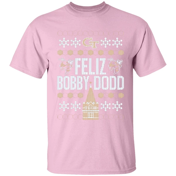 georgia-tech-feliz-bobby-dodd-ugly-christmas-shirt-lightpink