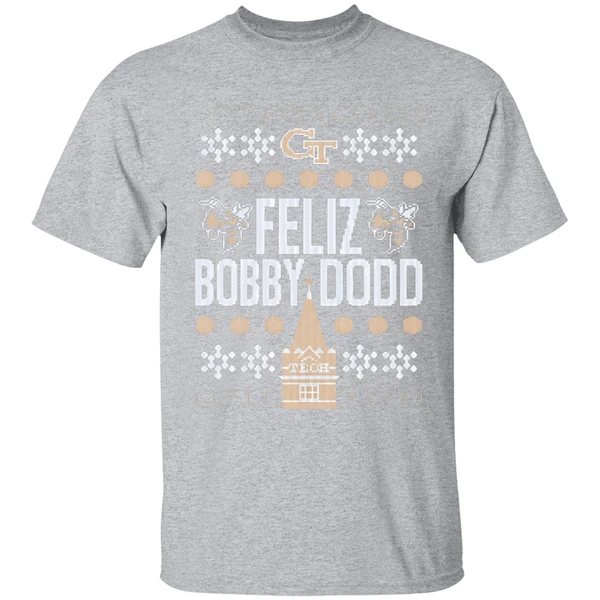 Georgia Tech Feliz Bobby Dodd Ugly Christmas Shirt - Image 9