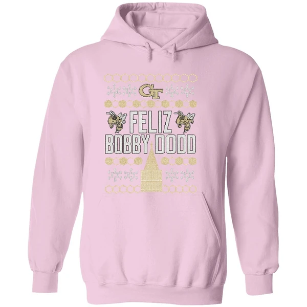 Georgia Tech Yellow Jackets Feliz Bobby Dodd Christmas Hoodie - Image 5