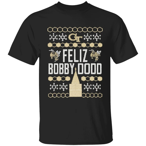 Georgia Tech Yellow Jackets Feliz Bobby Dodd Christmas Shirt