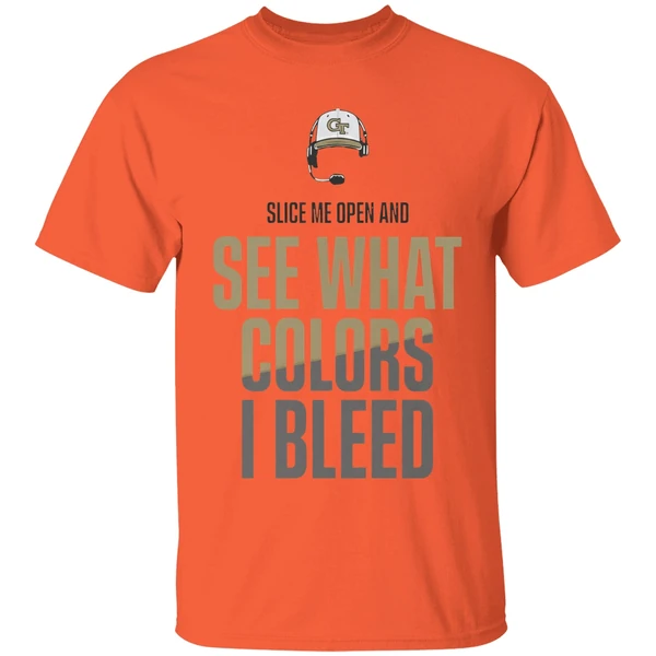 Georgia Tech Yellow Jackets Slice Me Open And See What Colors I Bleed Shirt - Image 3