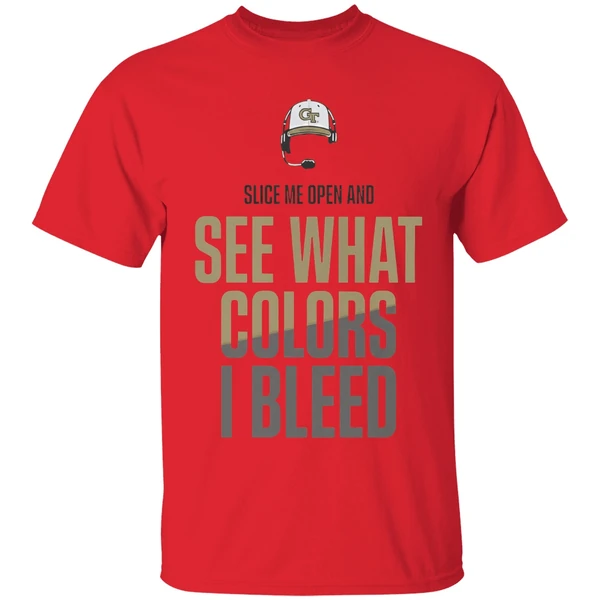 Georgia Tech Yellow Jackets Slice Me Open And See What Colors I Bleed Shirt - Image 4