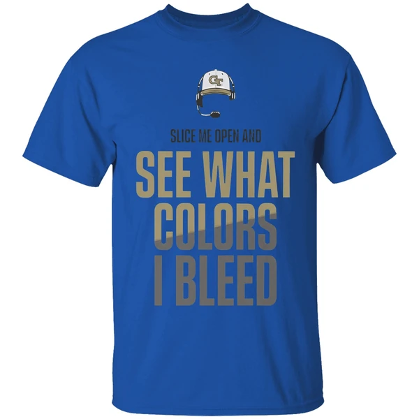 Georgia Tech Yellow Jackets Slice Me Open And See What Colors I Bleed Shirt - Image 5