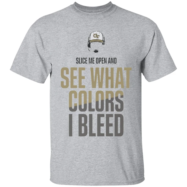 Georgia Tech Yellow Jackets Slice Me Open And See What Colors I Bleed Shirt - Image 6