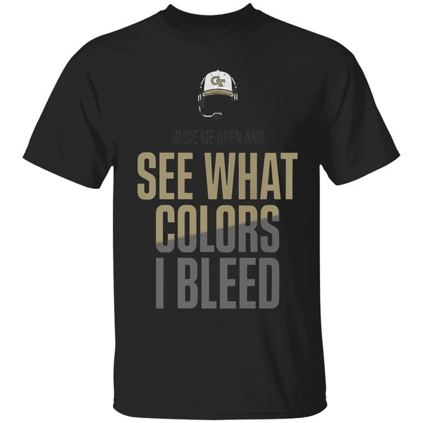 Georgia Tech Yellow Jackets Slice Me Open And See What Colors I Bleed Shirt - Image 7