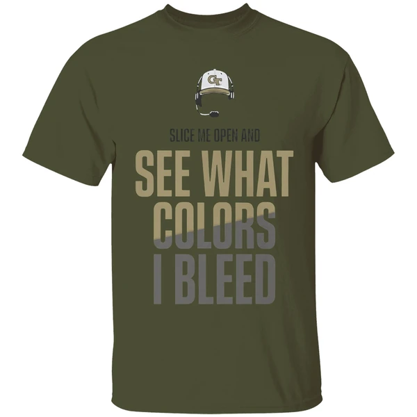 Georgia Tech Yellow Jackets Slice Me Open And See What Colors I Bleed Shirt - Image 9