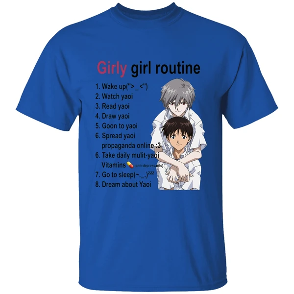 girly girl routine yaoi shirt royalblue