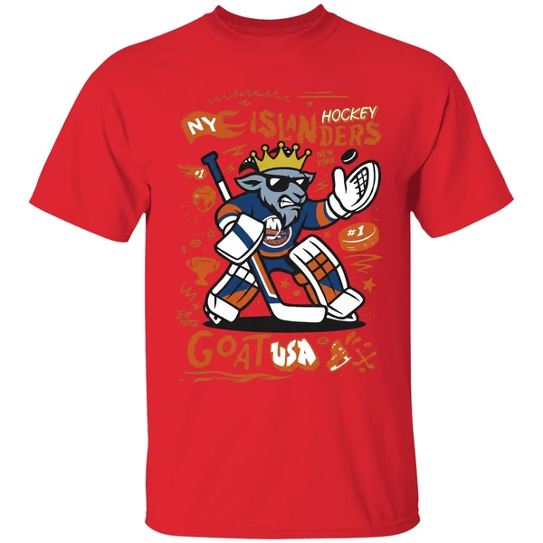 goat usa new york islanders mascot 2025 shirt red