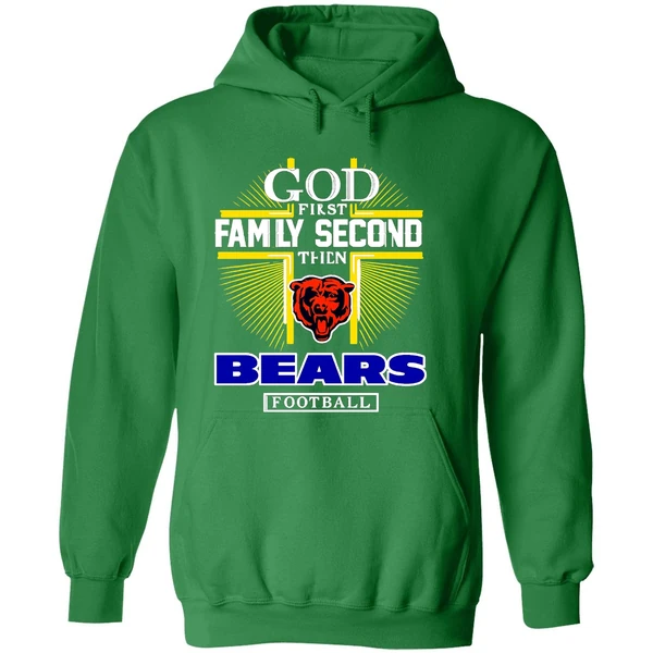 God First Family Second Then Chicago Bears Football 2025 Hoodie - Image 2