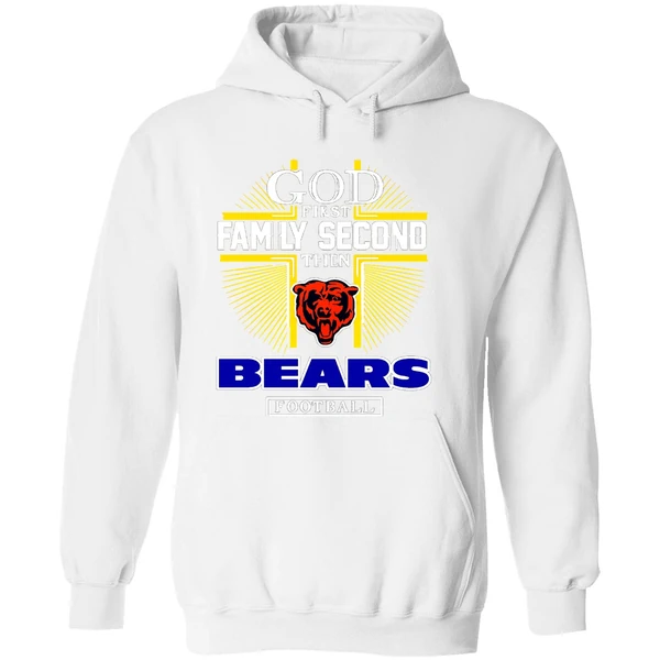 God First Family Second Then Chicago Bears Football 2025 Hoodie - Image 8