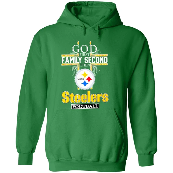 God First Family Second Then Steelers Football Hoodie - Image 2