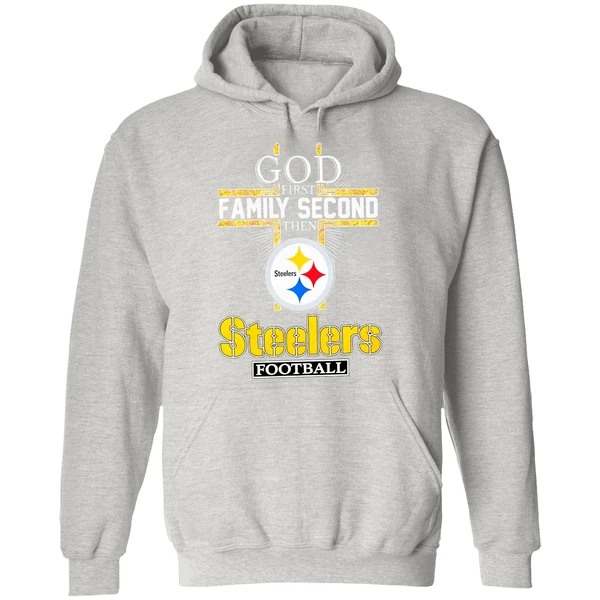 God First Family Second Then Steelers Football Hoodie - Image 9