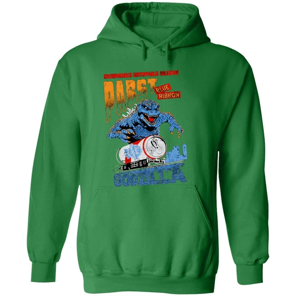 Godzilla Runaway Pabst Blue Ribbon Train Hoodie - Image 2