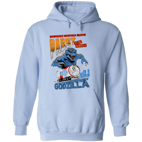 Godzilla Runaway Pabst Blue Ribbon Train Hoodie - Image 4