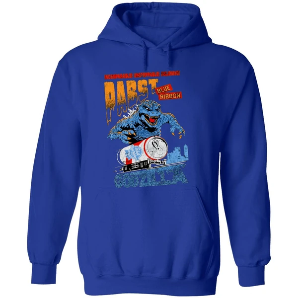 Godzilla Runaway Pabst Blue Ribbon Train Hoodie - Image 7