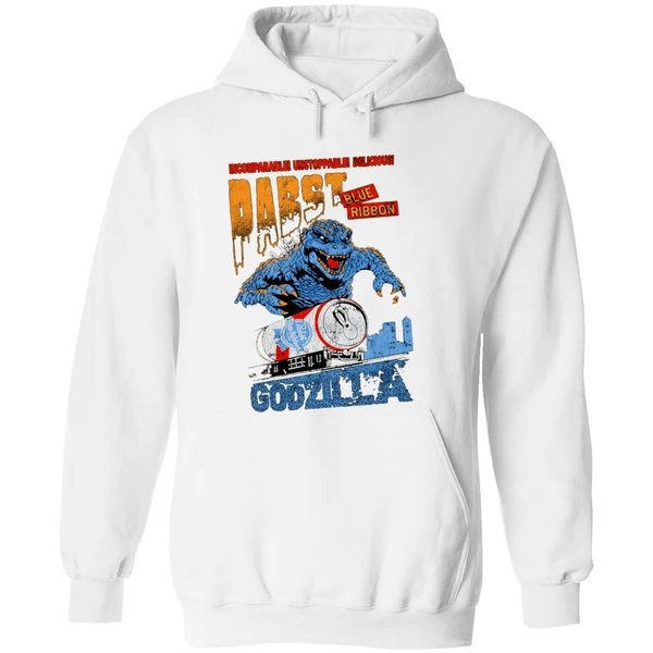 Godzilla Runaway Pabst Blue Ribbon Train Hoodie - Image 8