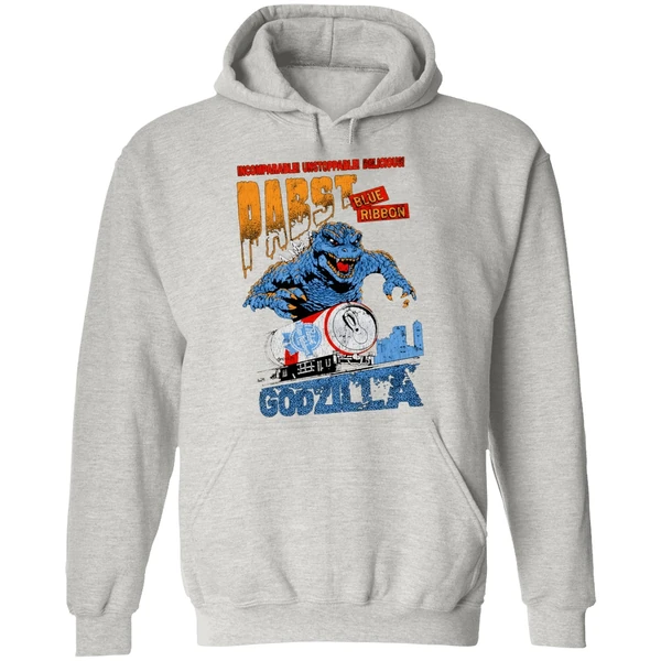 Godzilla Runaway Pabst Blue Ribbon Train Hoodie - Image 9