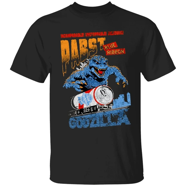 Godzilla Runaway Pabst Blue Ribbon Train Shirt