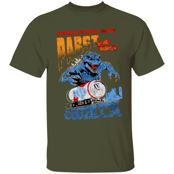 godzilla-runaway-pabst-blue-ribbon-train-shirt-militarygreen