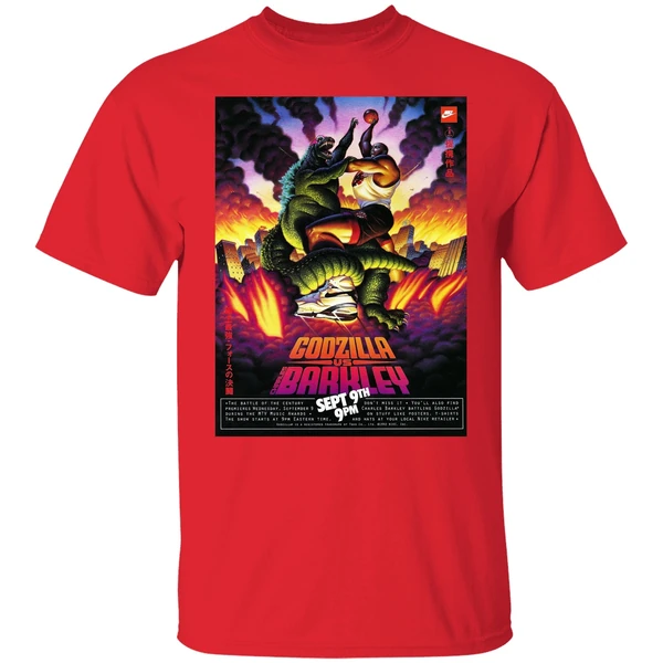 Godzilla Vs Charles Barkley Poster Shirt - Image 6