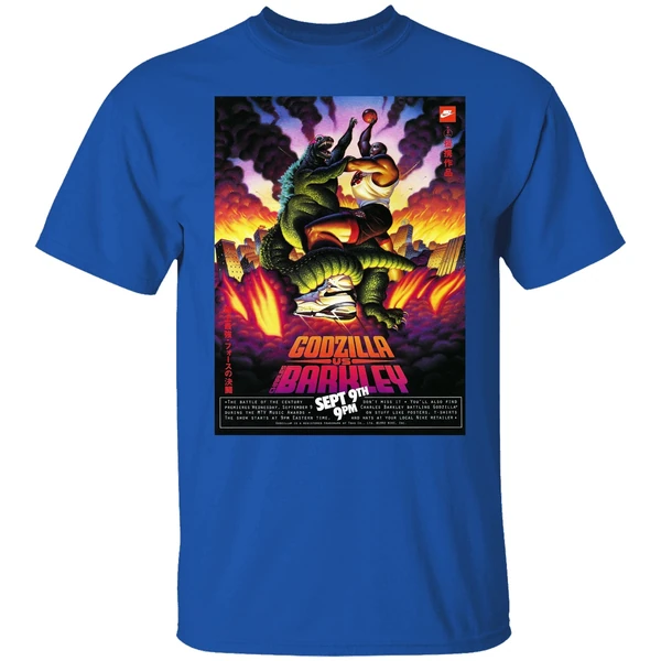 Godzilla Vs Charles Barkley Poster Shirt - Image 7