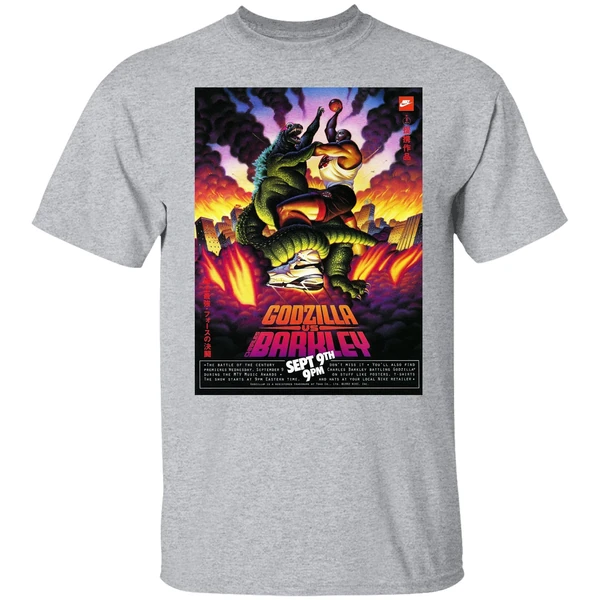 Godzilla Vs Charles Barkley Poster Shirt - Image 8