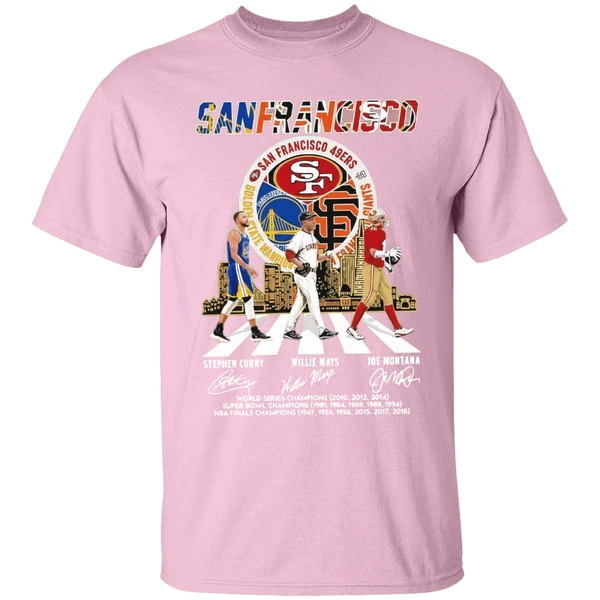 golden state warriors 49ers giants thank you for the memories shirt lightpink