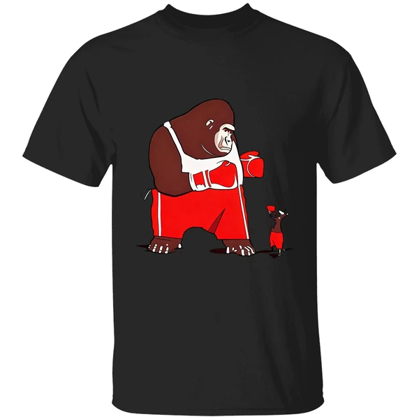 Gorilla Boxing Kangaroo Cartoon Shirt