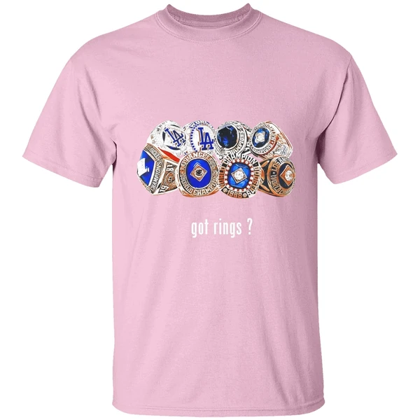 got rings los angeles dodgers 2025 world champions shirt lightpink