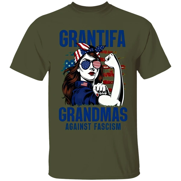 Grantifa Grandmas Against Fascism Flag American Woman Shirt - Image 3