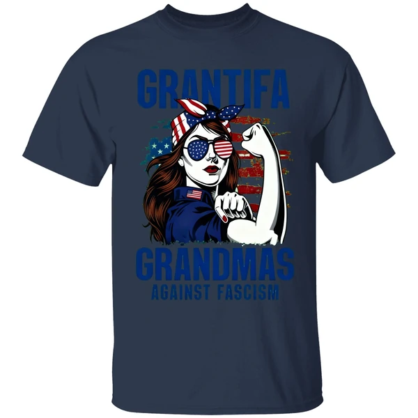 Grantifa Grandmas Against Fascism Flag American Woman Shirt - Image 4